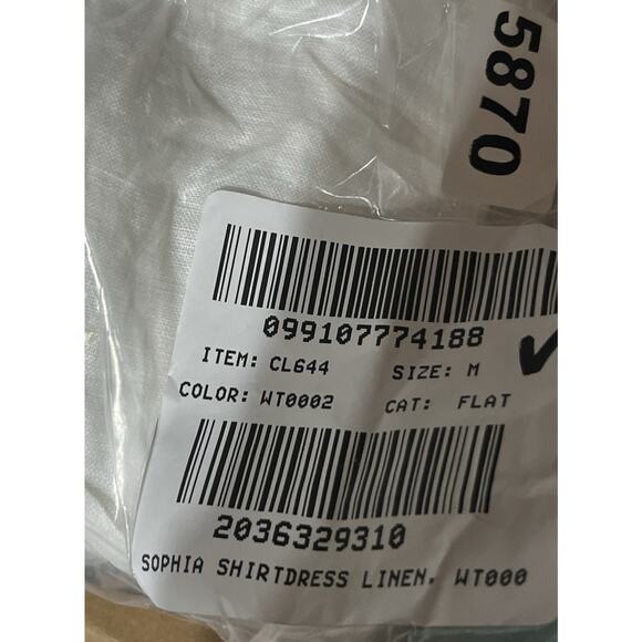 J Crew Tunic Shirt Dress in Linen Medium White Midi Button Up Coastal Breezy - Picture 9 of 9